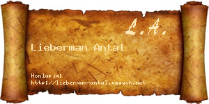 Lieberman Antal névjegykártya